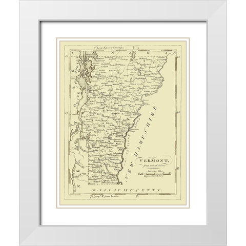 Vermont - Carey 1796 White Modern Wood Framed Art Print with Double Matting by Carey