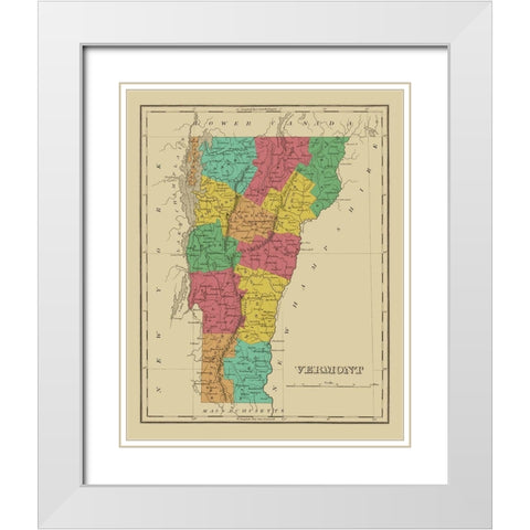 Vermont - Finley 1831 White Modern Wood Framed Art Print with Double Matting by Finley