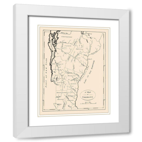 Vermont - Morse 1794 White Modern Wood Framed Art Print with Double Matting by Morse