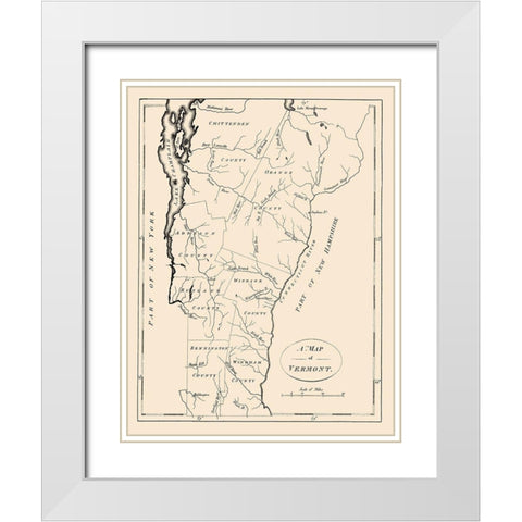Vermont - Morse 1794 White Modern Wood Framed Art Print with Double Matting by Morse