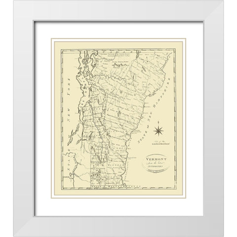 Vermont - Reid 1796 White Modern Wood Framed Art Print with Double Matting by Reid