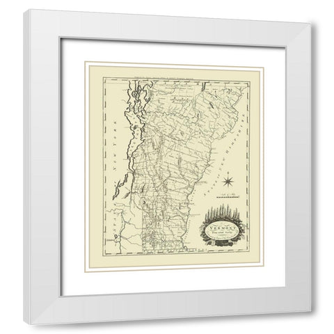 Vermont - Carey 1795 White Modern Wood Framed Art Print with Double Matting by Carey