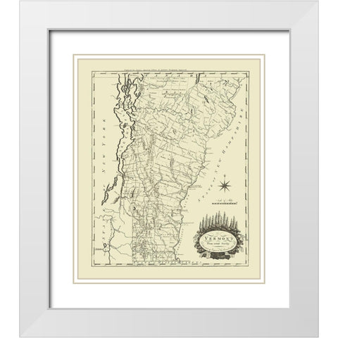 Vermont - Carey 1795 White Modern Wood Framed Art Print with Double Matting by Carey