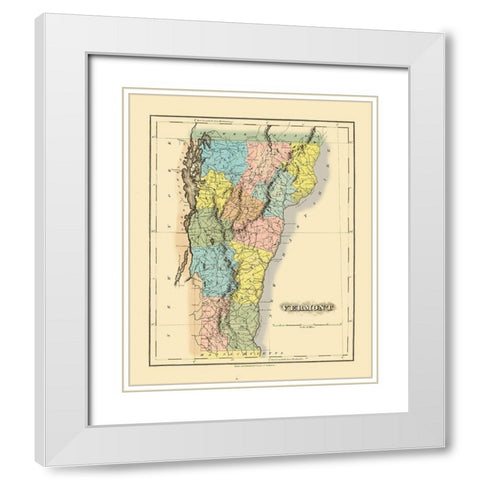 Vermont - Lucas 1822 White Modern Wood Framed Art Print with Double Matting by Lucas