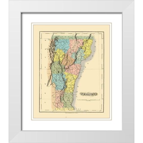 Vermont - Lucas 1822 White Modern Wood Framed Art Print with Double Matting by Lucas