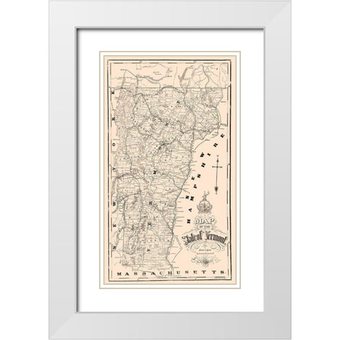 Vermont - Mc Kinley 1890 White Modern Wood Framed Art Print with Double Matting by Mc Kinley