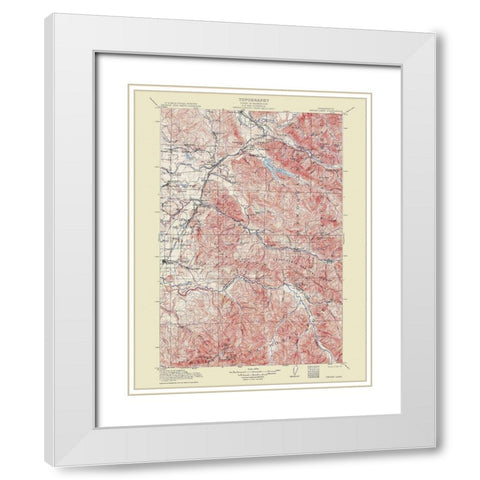 Cedar Lake Washington Quad - USGS 1913 White Modern Wood Framed Art Print with Double Matting by USGS