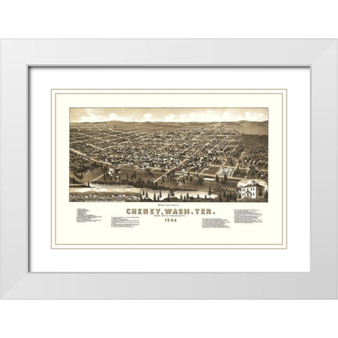 Cheney Washington - Wellge 1884 White Modern Wood Framed Art Print with Double Matting by Wellge