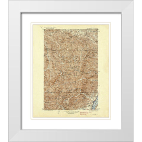 Mt Constance Washington Quad - USGS 1938 White Modern Wood Framed Art Print with Double Matting by USGS