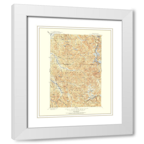 Glacier Peak Washington Quad - USGS 1897 White Modern Wood Framed Art Print with Double Matting by USGS