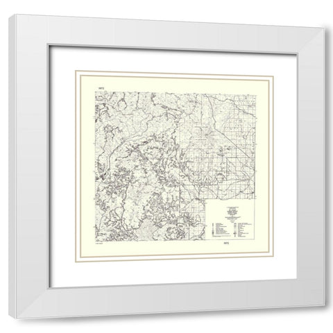 Mt Adams Washington - USDA 1972 White Modern Wood Framed Art Print with Double Matting by USDA