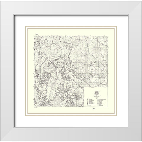 Mt Adams Washington - USDA 1972 White Modern Wood Framed Art Print with Double Matting by USDA