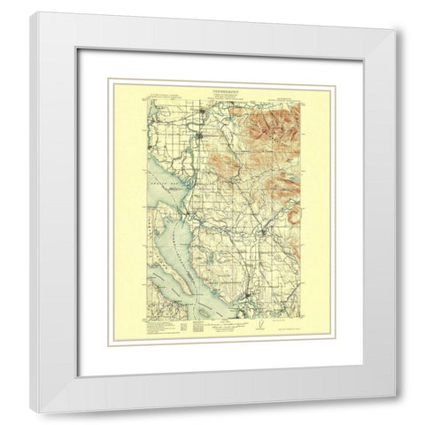 Mt Vernon Washington Quad - USGS 1911 White Modern Wood Framed Art Print with Double Matting by USGS