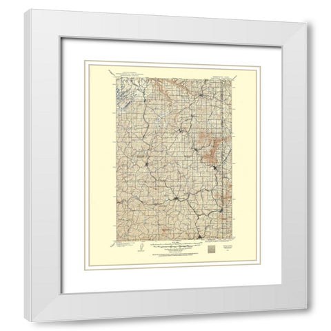 Oakesdale Washington Idaho Quad - USGS 1903 White Modern Wood Framed Art Print with Double Matting by USGS
