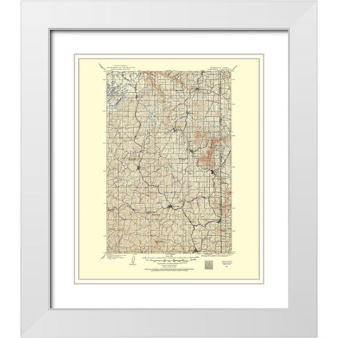 Oakesdale Washington Idaho Quad - USGS 1903 White Modern Wood Framed Art Print with Double Matting by USGS
