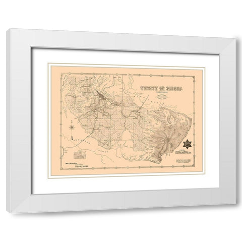 Pierce County Washington - Plummer 1890 White Modern Wood Framed Art Print with Double Matting by Plummer