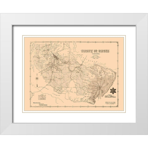 Pierce County Washington - Plummer 1890 White Modern Wood Framed Art Print with Double Matting by Plummer