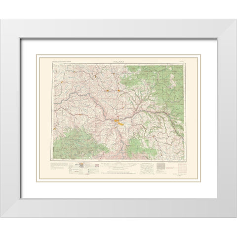 Pullman Washington Idaho Quad - USGS 1963 White Modern Wood Framed Art Print with Double Matting by USGS