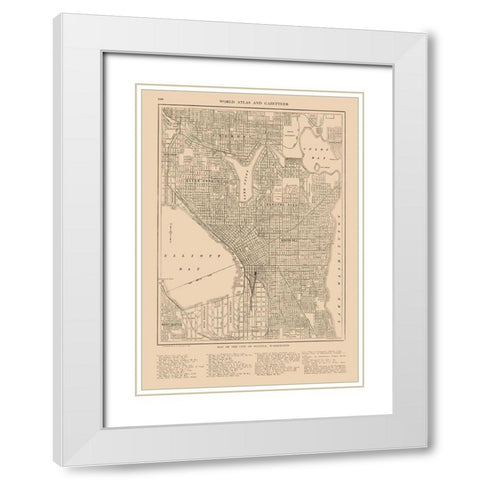 Seattle Washington - Reynold 1921 White Modern Wood Framed Art Print with Double Matting by Reynold