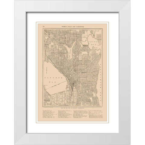 Seattle Washington - Reynold 1921 White Modern Wood Framed Art Print with Double Matting by Reynold