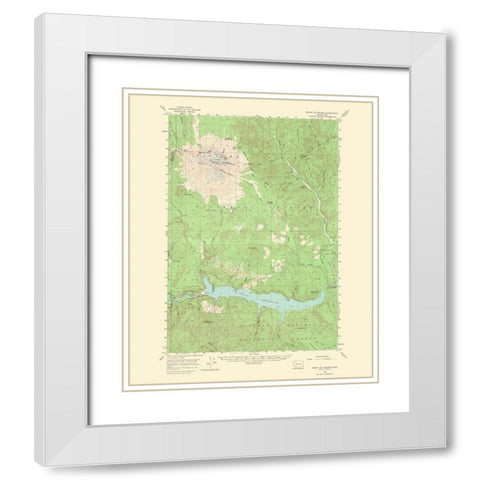 Mt St Helens Washington Quad - USGS 1968 White Modern Wood Framed Art Print with Double Matting by USGS