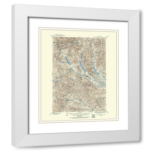 Snoqualmie Pass Washington Quad - USGS 1901 White Modern Wood Framed Art Print with Double Matting by USGS