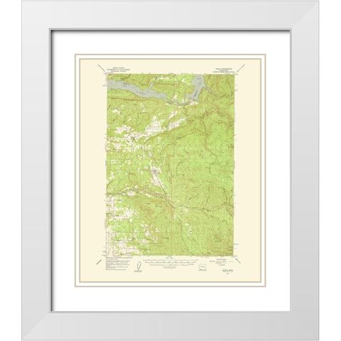 Yacolt Washington Quad - USGS 1961 White Modern Wood Framed Art Print with Double Matting by USGS