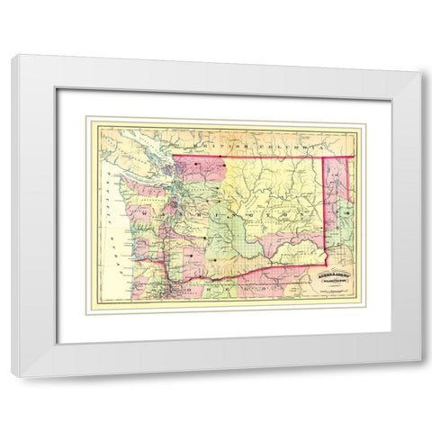 Washington - Asher 1874 White Modern Wood Framed Art Print with Double Matting by Asher