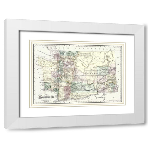 Washington Territory - Page 1883 White Modern Wood Framed Art Print with Double Matting by Page