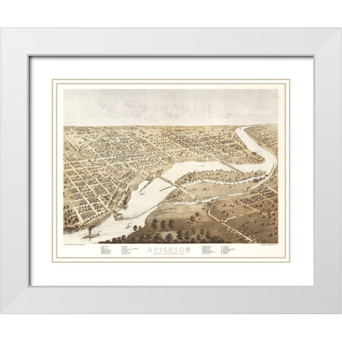 Appleton Wisconsin - Ruger 1867 White Modern Wood Framed Art Print with Double Matting by Ruger
