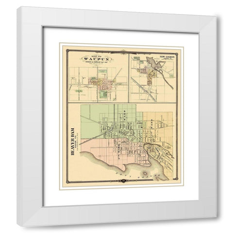 Beaver Dam, Waupun, New Lisbon Wisconsin Landowner White Modern Wood Framed Art Print with Double Matting by Snyder