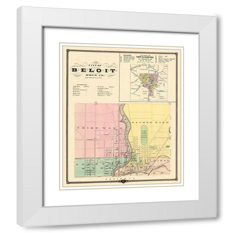 Beloit, Shullsburg Wisconsin Landowner White Modern Wood Framed Art Print with Double Matting by Snyder