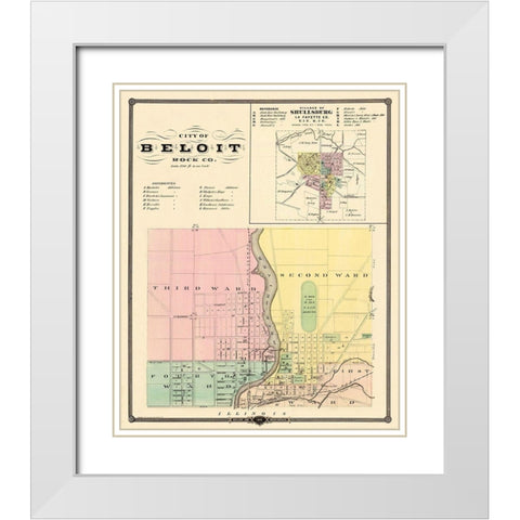 Beloit, Shullsburg Wisconsin Landowner White Modern Wood Framed Art Print with Double Matting by Snyder