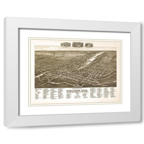 Beloit Wisconsin - American Pub Co 1890 White Modern Wood Framed Art Print with Double Matting by American Pub Co