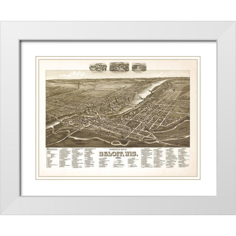 Beloit Wisconsin - American Pub Co 1890 White Modern Wood Framed Art Print with Double Matting by American Pub Co
