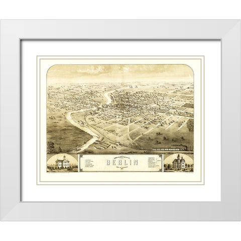 Berlin Wisconsin - Ruger 1867 White Modern Wood Framed Art Print with Double Matting by Ruger