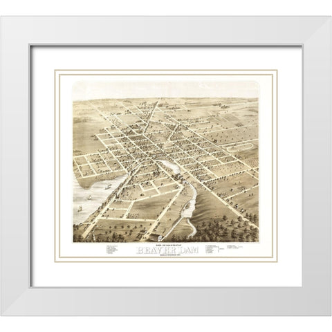 Beaver Dam Wisconsin - Ruger 1867 White Modern Wood Framed Art Print with Double Matting by Ruger