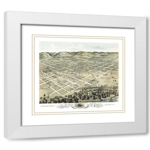 Boscobel Wisconsin - Stoner 1869 White Modern Wood Framed Art Print with Double Matting by Stoner