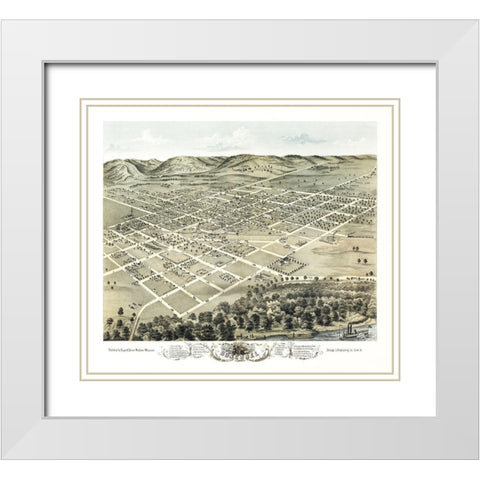 Boscobel Wisconsin - Stoner 1869 White Modern Wood Framed Art Print with Double Matting by Stoner