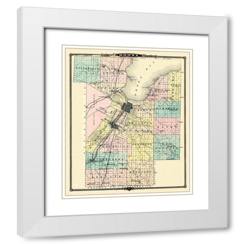 Brown Wisconsin - Snyder 1878 White Modern Wood Framed Art Print with Double Matting by Snyder