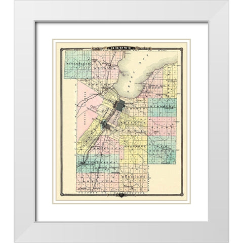 Brown Wisconsin - Snyder 1878 White Modern Wood Framed Art Print with Double Matting by Snyder