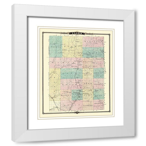 Clark Wisconsin Landowner - Snyder 1878 White Modern Wood Framed Art Print with Double Matting by Snyder