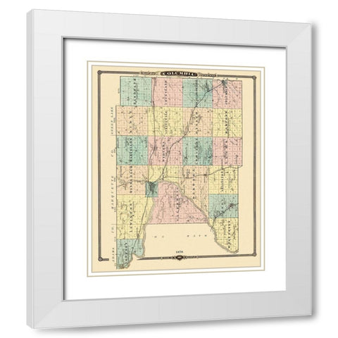 Columbia Wisconsin Landowner - Snyder 1878 White Modern Wood Framed Art Print with Double Matting by Snyder