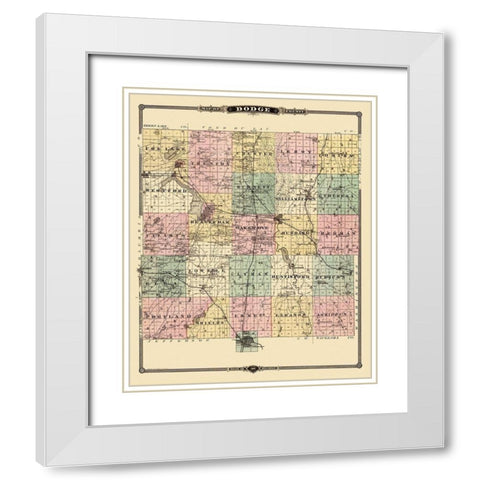 Dodge Wisconsin Landowner - Snyder 1878 White Modern Wood Framed Art Print with Double Matting by Snyder