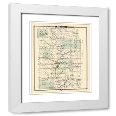 Dunn Wisconsin Landowner - Snyder 1878 White Modern Wood Framed Art Print with Double Matting by Snyder