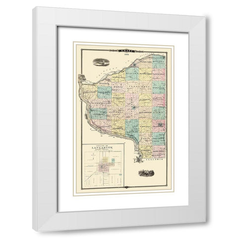 Grant Wisconsin Landowner - Snyder 1878 White Modern Wood Framed Art Print with Double Matting by Snyder