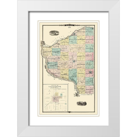 Grant Wisconsin Landowner - Snyder 1878 White Modern Wood Framed Art Print with Double Matting by Snyder