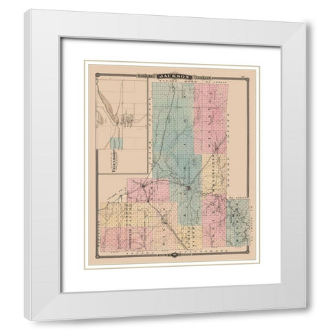 Jackson County Wisconsin - Snyder 1848 White Modern Wood Framed Art Print with Double Matting by Snyder