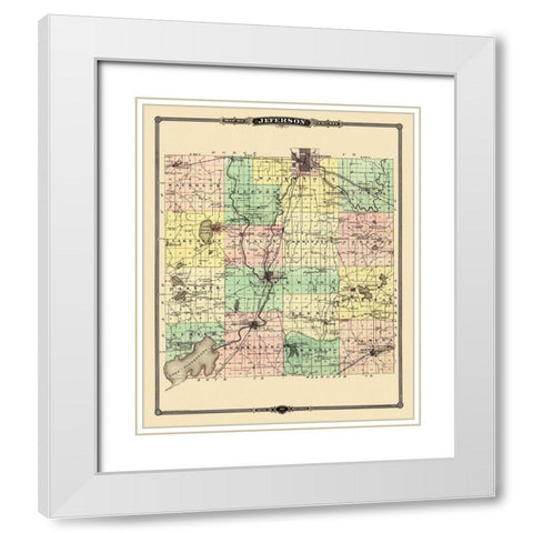 Jefferson Wisconsin Landowner - Snyder 1878 White Modern Wood Framed Art Print with Double Matting by Snyder