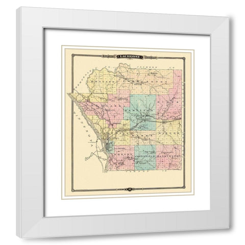 La Crosse Wisconsin Landowner - Snyder 1878 White Modern Wood Framed Art Print with Double Matting by Snyder
